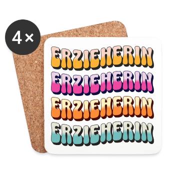 Erzieherin Kindergarten Kita Beruf Kindergärtnerin - Untersetzer (4er-Set) - Weiß - Vorne
