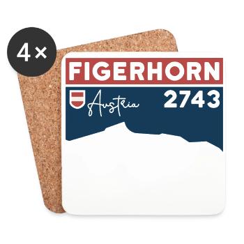 Figerhorn Sonnenaufgang Aufstieg Wanderung Wandern - Untersetzer (4er-Set) - Weiß - Vorne