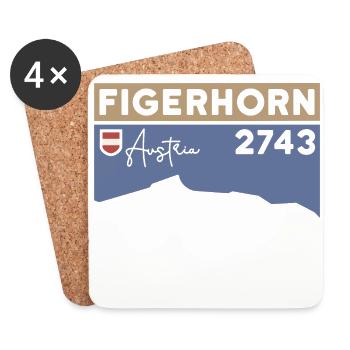 Figerhorn Sonnenaufgang Aufstieg Wanderung Wandern - Untersetzer (4er-Set) - Weiß - Vorne