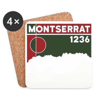 Montserrat Höhe Berg Wandern Barcelona Geschenk - Untersetzer (4er-Set) - Weiß - Vorne