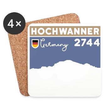 Berg: Hochwanner, mountain tour, ski tour, normal route, hiking - Coasters (set of 4) - white - Front