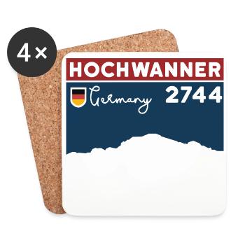 Berg: Hochwanner, mountain tour, ski tour, normal route, hiking - Coasters (set of 4) - white - Front