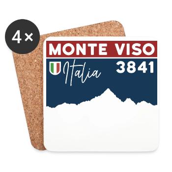Monte Viso Randonnée Monviso Ascension Arête Est - Dessous de verre (lot de 4) - blanc - Devant