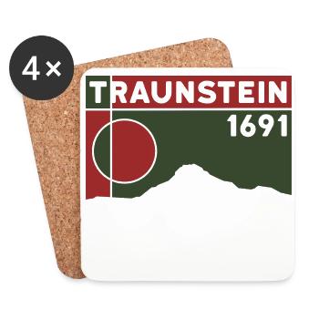 Traunstein, Mountain, Summit, Hike, Hiking, Souvenir - Coasters (set of 4) - white - Front