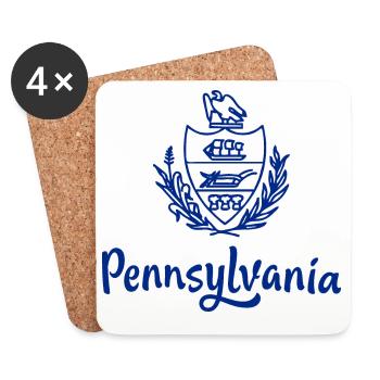 Zeigen Sie Farbe – Pennsylvania - Untersetzer (4er-Set) - Weiß - Vorne