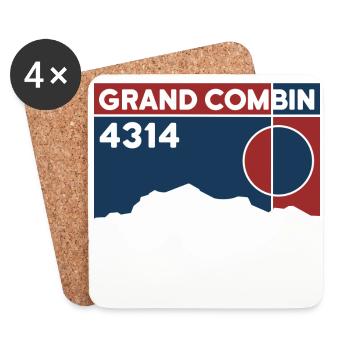 Grand Combin Dépassement Ski Tour Altitude Souvenir - Dessous de verre (lot de 4) - blanc - Devant