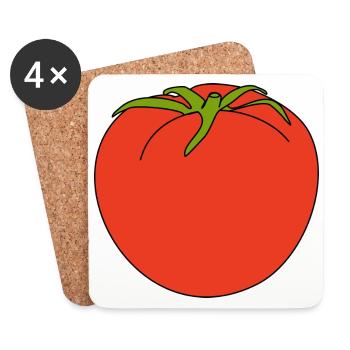 Tomate - Dessous de verre (lot de 4) - blanc - Devant