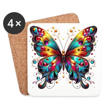 Schmetterling - Untersetzer (4er-Set) - Weiß - Vorne