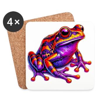 Frosch - Untersetzer (4er-Set) - Weiß - Vorne