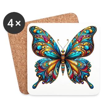Schmetterling - Untersetzer (4er-Set) - Weiß - Vorne