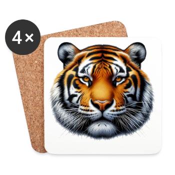 Tiger - Coasters (set of 4) - white - Front