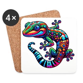 Gecko - Coasters (set of 4) - white - Front