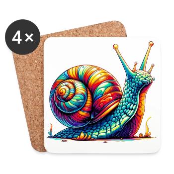 Escargot - Dessous de verre (lot de 4) - blanc - Devant