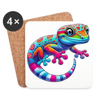Gecko - Untersetzer (4er-Set) - Weiß - Vorne