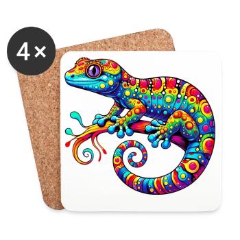Gecko - Untersetzer (4er-Set) - Weiß - Vorne