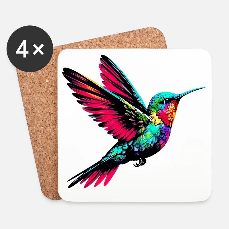 Kolibri - Untersetzer (4er-Set) - Weiß