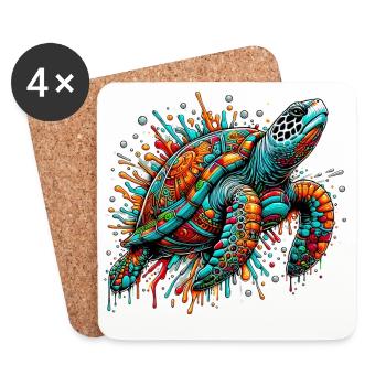 Turtle - Coasters (set of 4) - white - Front