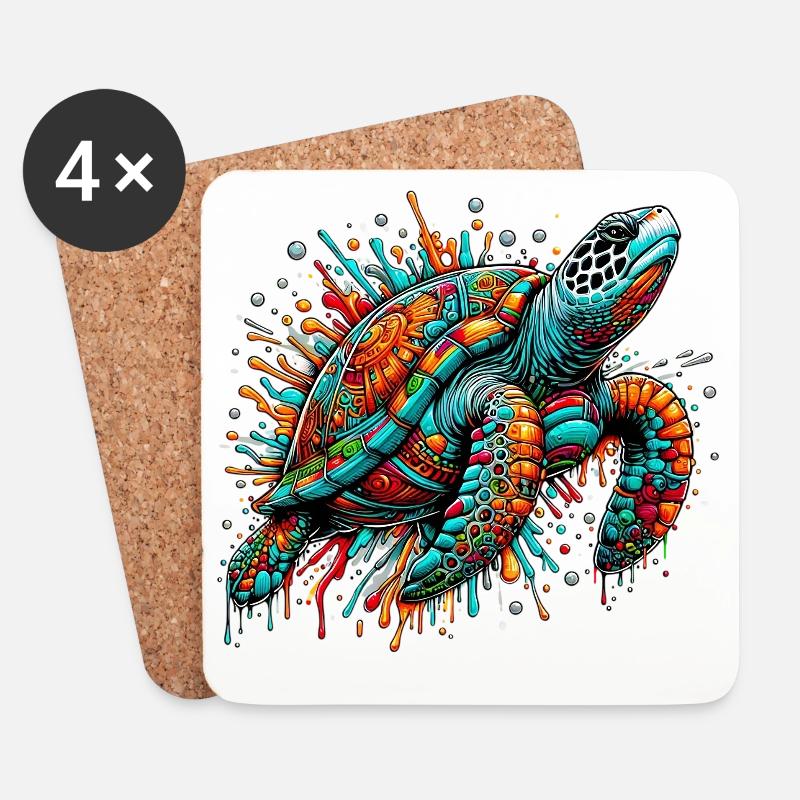 Turtle - Coasters (set of 4) - white