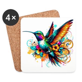Colibri - Dessous de verre (lot de 4) - blanc - Devant