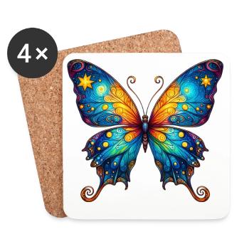 Van Gogh Schmetterling - Untersetzer (4er-Set) - Weiß - Vorne