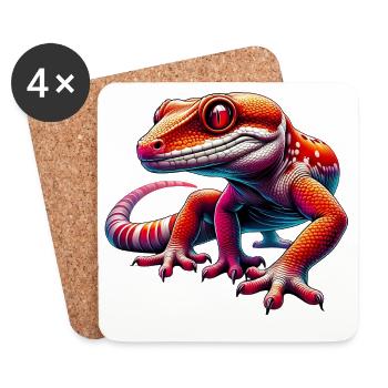 Gecko - Untersetzer (4er-Set) - Weiß - Vorne