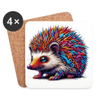 Igel - Untersetzer (4er-Set) - Weiß - Vorne