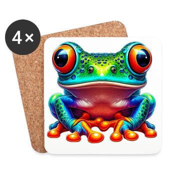 Grenouille - Dessous de verre (lot de 4) - blanc - Devant
