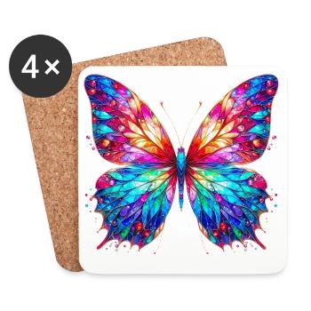 Schmetterling - Untersetzer (4er-Set) - Weiß - Vorne