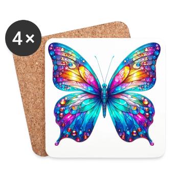 Schmetterling - Untersetzer (4er-Set) - Weiß - Vorne