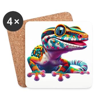 Gecko - Coasters (set of 4) - white - Front