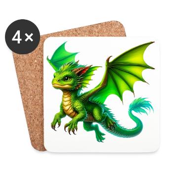 Dragon - Coasters (set of 4) - white - Front