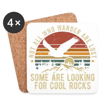 Nicht alle, die wandern, sind verloren - Cool Rocks Design - Untersetzer (4er-Set) - Weiß - Vorne