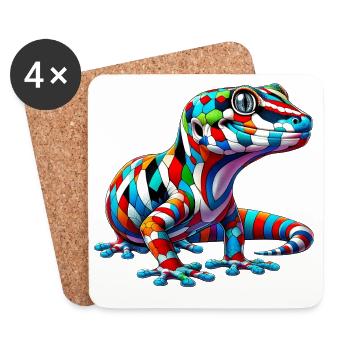 Gecko - Coasters (set of 4) - white - Front