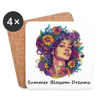 Summer Blossom Dreams - Untersetzer (4er-Set) - Weiß - Vorne