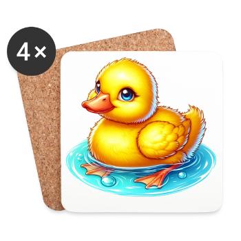 Duckling Duck Duck - Coasters (set of 4) - white - Front