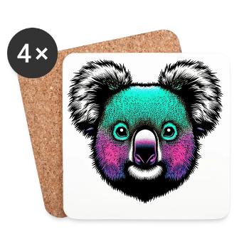 Koala - Dessous de verre (lot de 4) - blanc - Devant