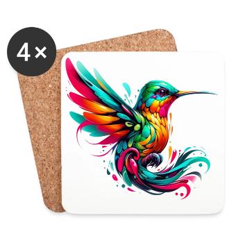 Colibri - Dessous de verre (lot de 4) - blanc - Devant