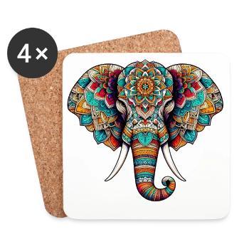 Elephant - Coasters (set of 4) - white - Front