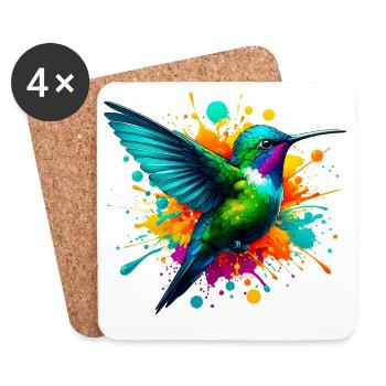 Colibri - Dessous de verre (lot de 4) - blanc - Devant