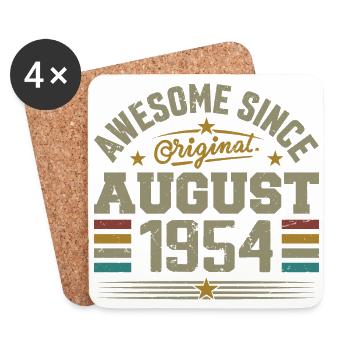 August 1954 Birthday August 1954 August 1954 Retro - Coasters (set of 4) - white - Front