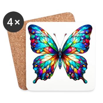 Schmetterling - Untersetzer (4er-Set) - Weiß - Vorne