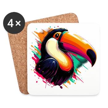 Toucan - Coasters (set of 4) - white - Front