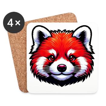 Kleiner Panda - Untersetzer (4er-Set) - Weiß - Vorne