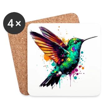 Colibri - Dessous de verre (lot de 4) - blanc - Devant