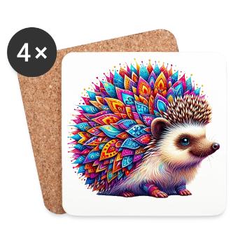 Igel - Untersetzer (4er-Set) - Weiß - Vorne