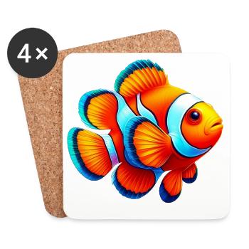 Clownfische - Untersetzer (4er-Set) - Weiß - Vorne