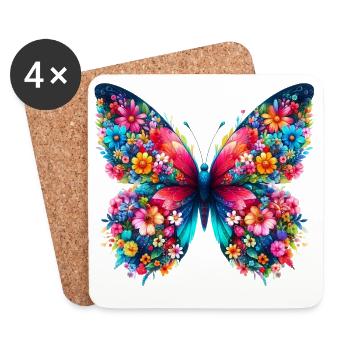Schmetterling - Untersetzer (4er-Set) - Weiß - Vorne
