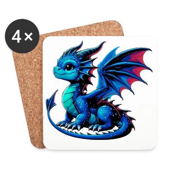 Dragon - Coasters (set of 4) - white - Front