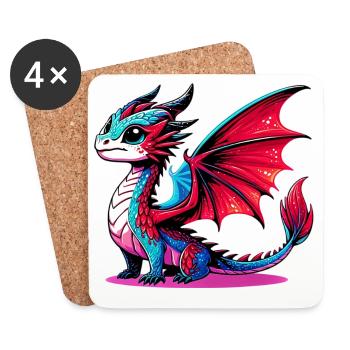 Dragon - Coasters (set of 4) - white - Front