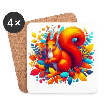 Squirrel - Coasters (set of 4) - white - Front